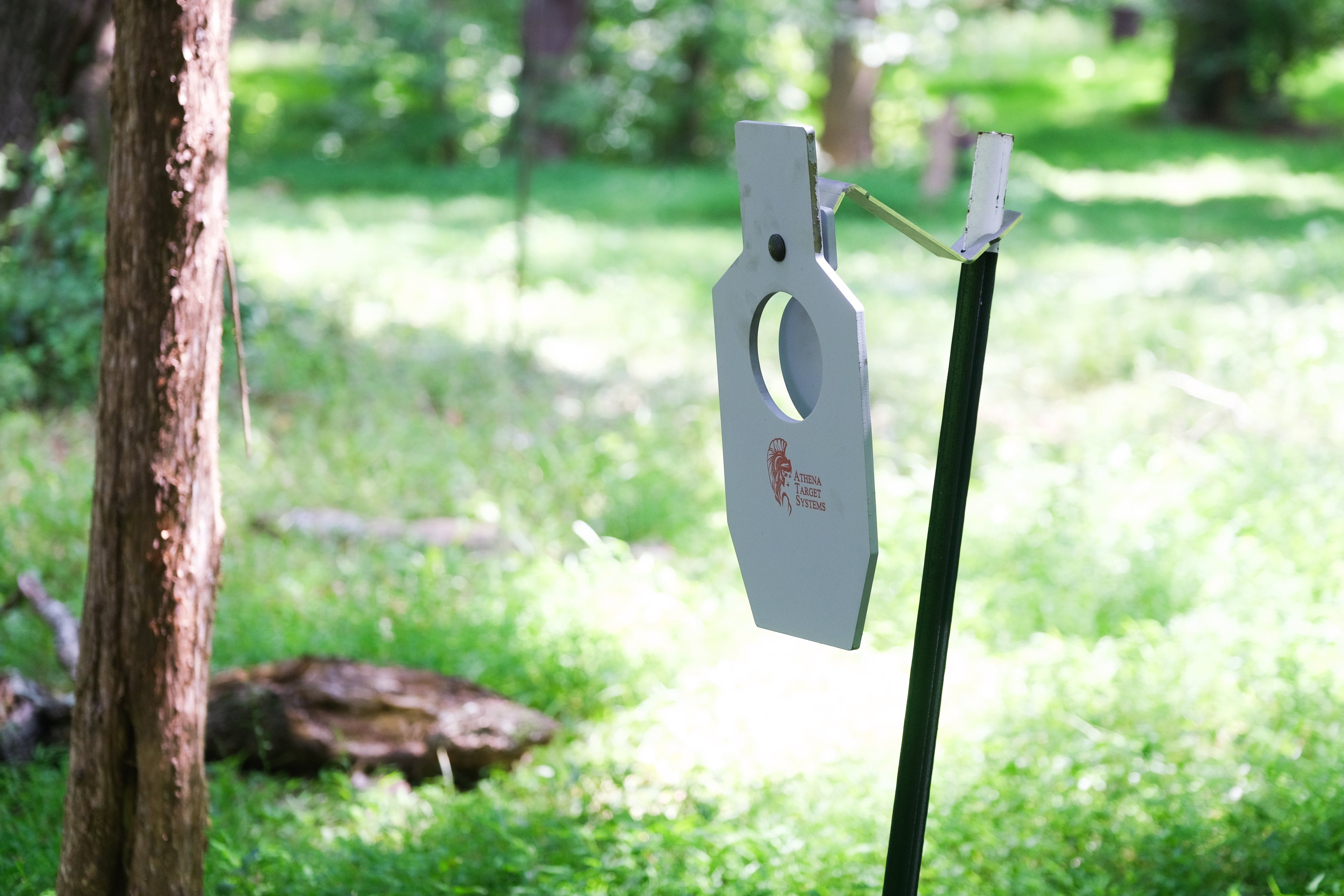 20" Single Hole Dynamic Bullseye Torso Target with Dynamic T-Post Hanger.