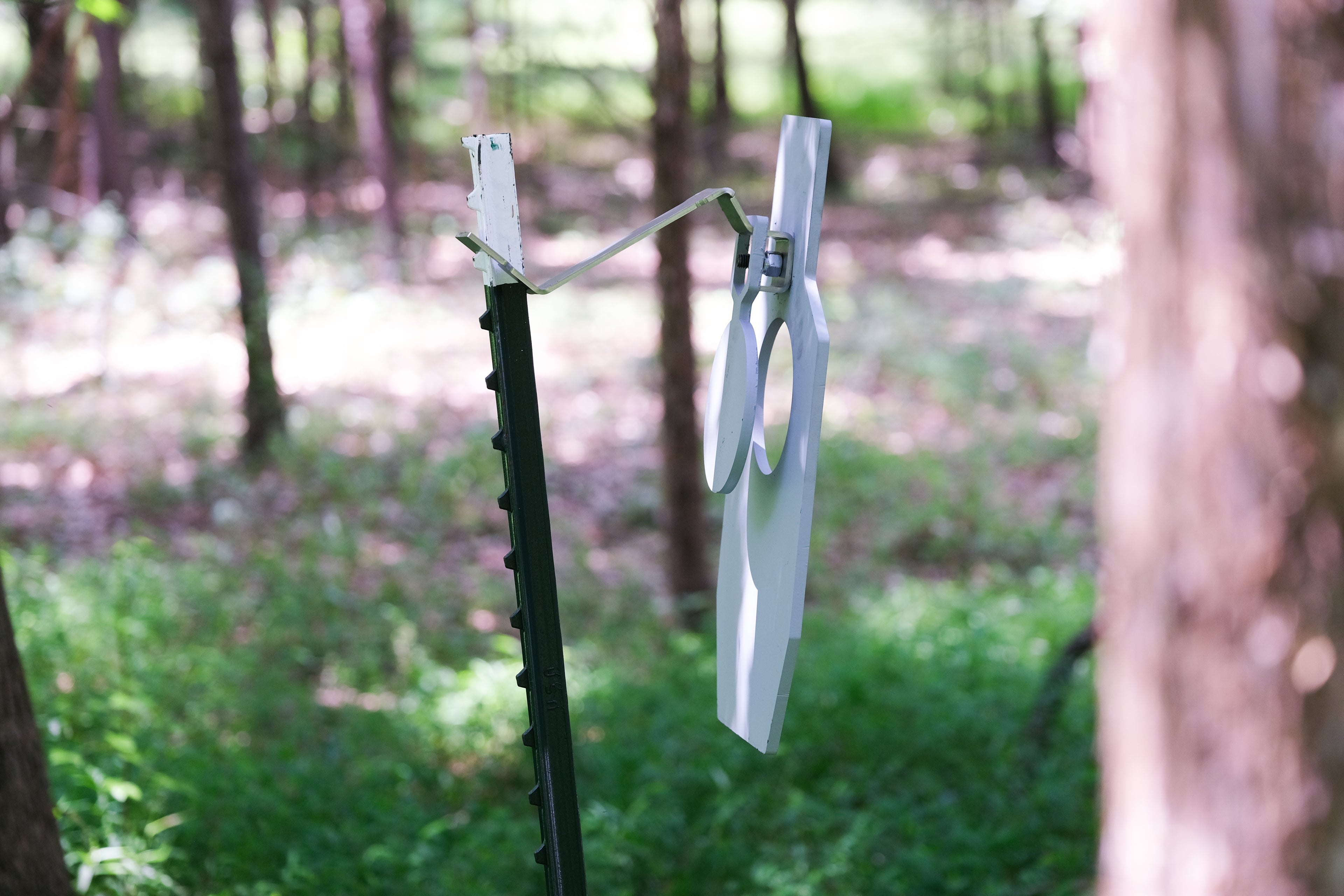 20" Single Hole Dynamic Bullseye Torso Target with Dynamic T-Post Hanger.