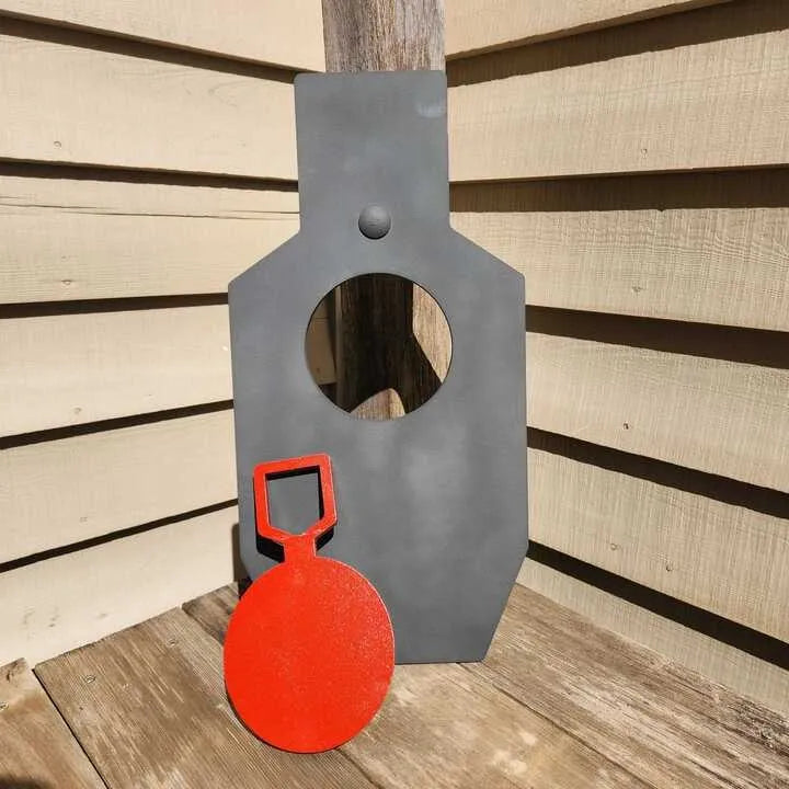 20" Single Hole Dynamic Bullseye Torso Target with Dynamic T-Post Hanger.