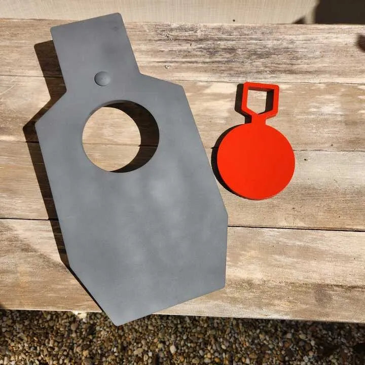 20" Single Hole Dynamic Bullseye Torso Target with Dynamic T-Post Hanger.